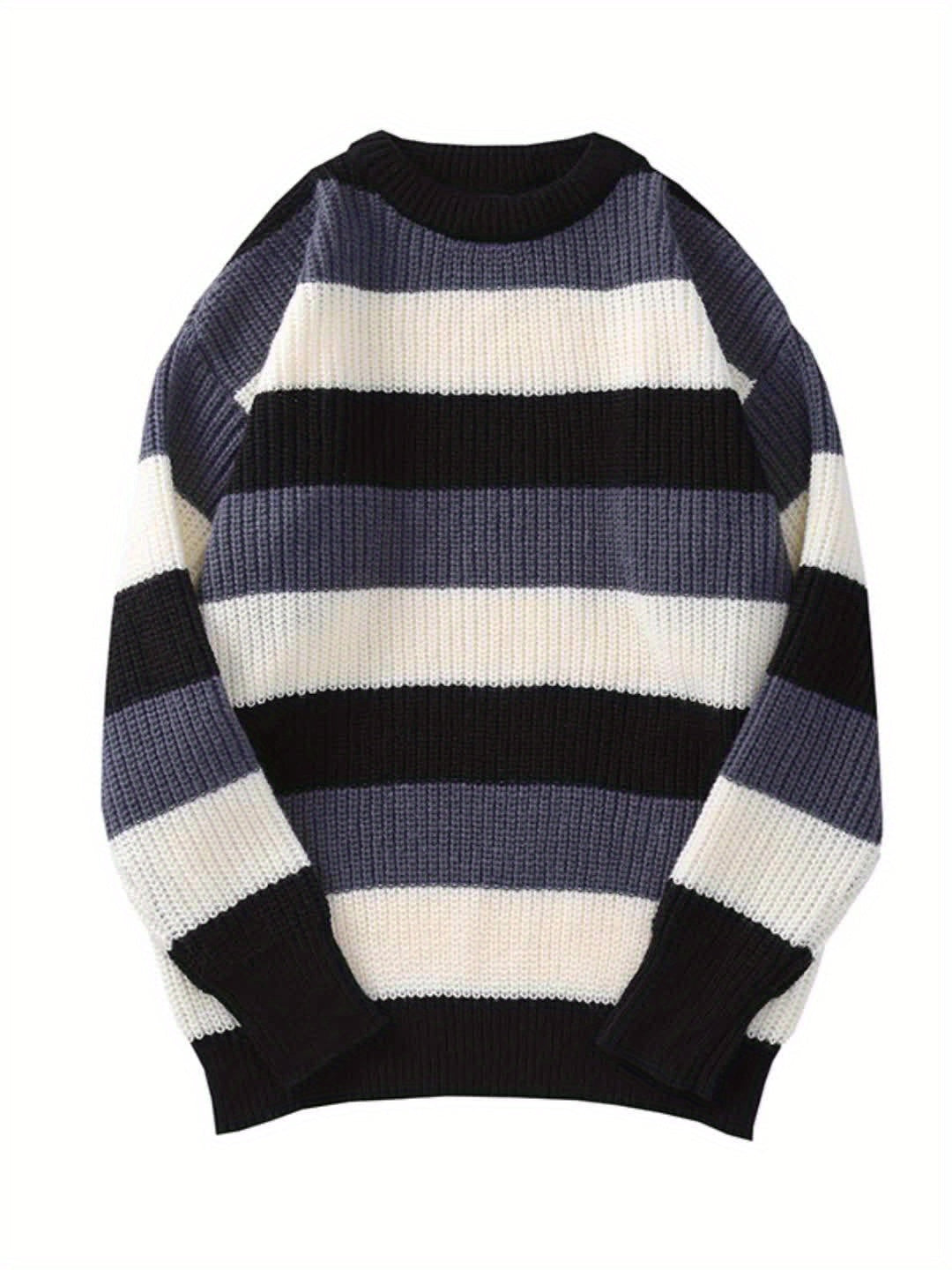 Elegant and Warm Striped Knit Sweater