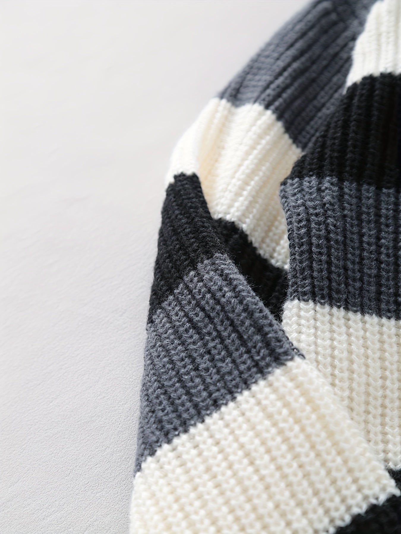 Elegant and Warm Striped Knit Sweater