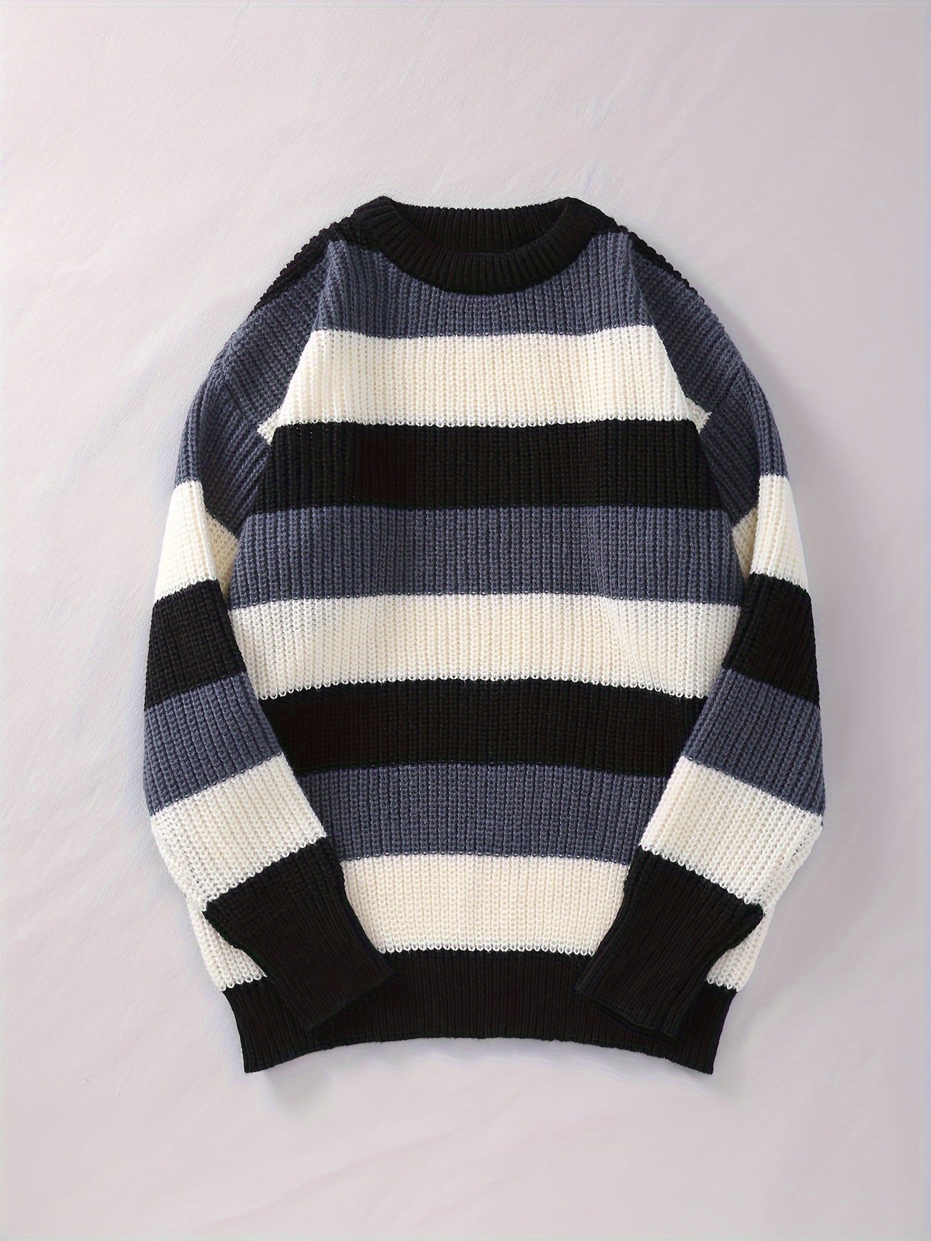 Elegant and Warm Striped Knit Sweater