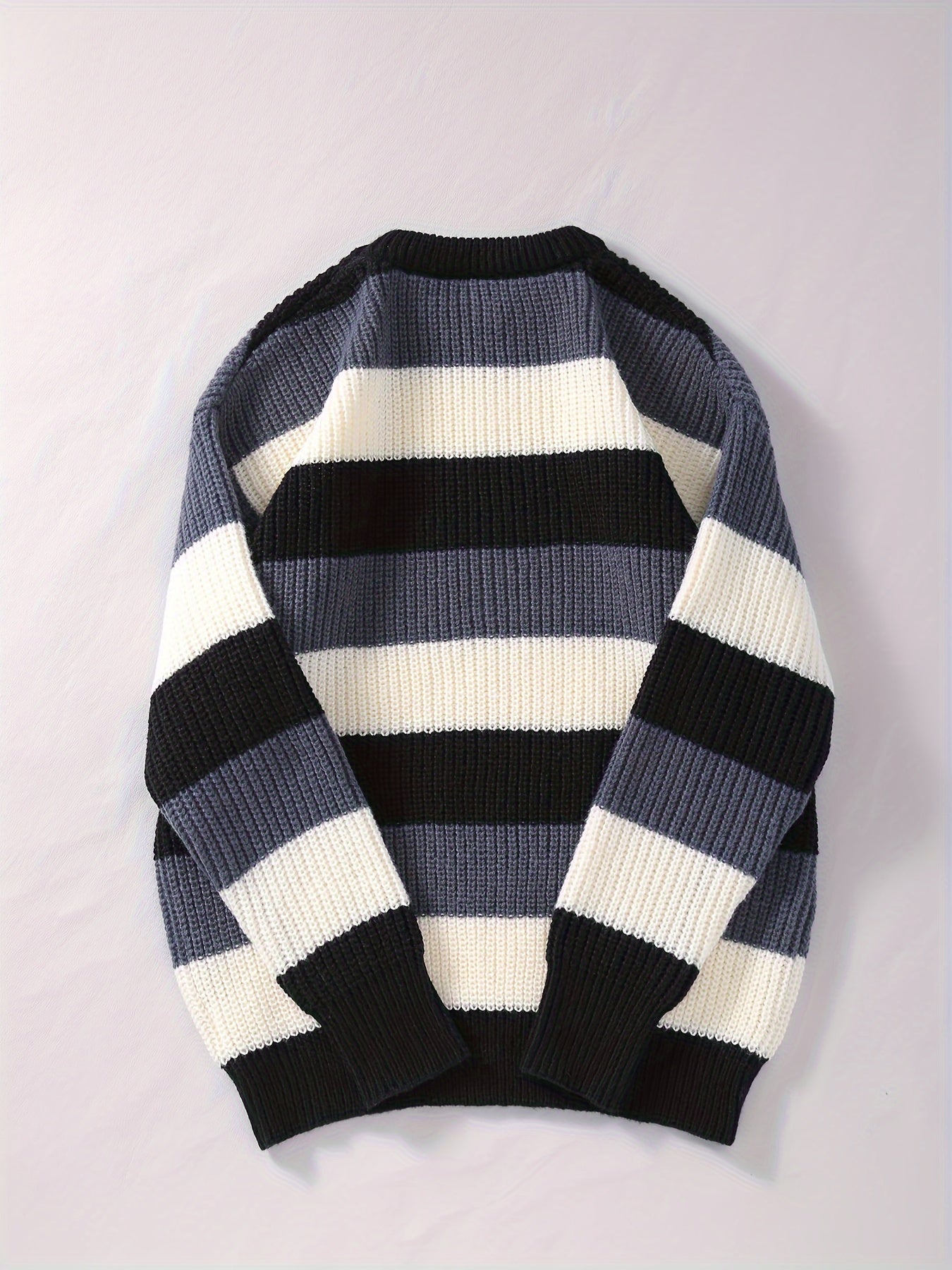Elegant and Warm Striped Knit Sweater