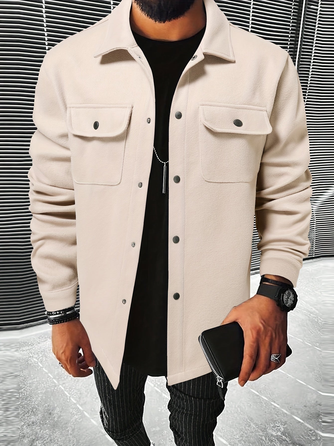 Men's Casual Flap Pocket Jacket