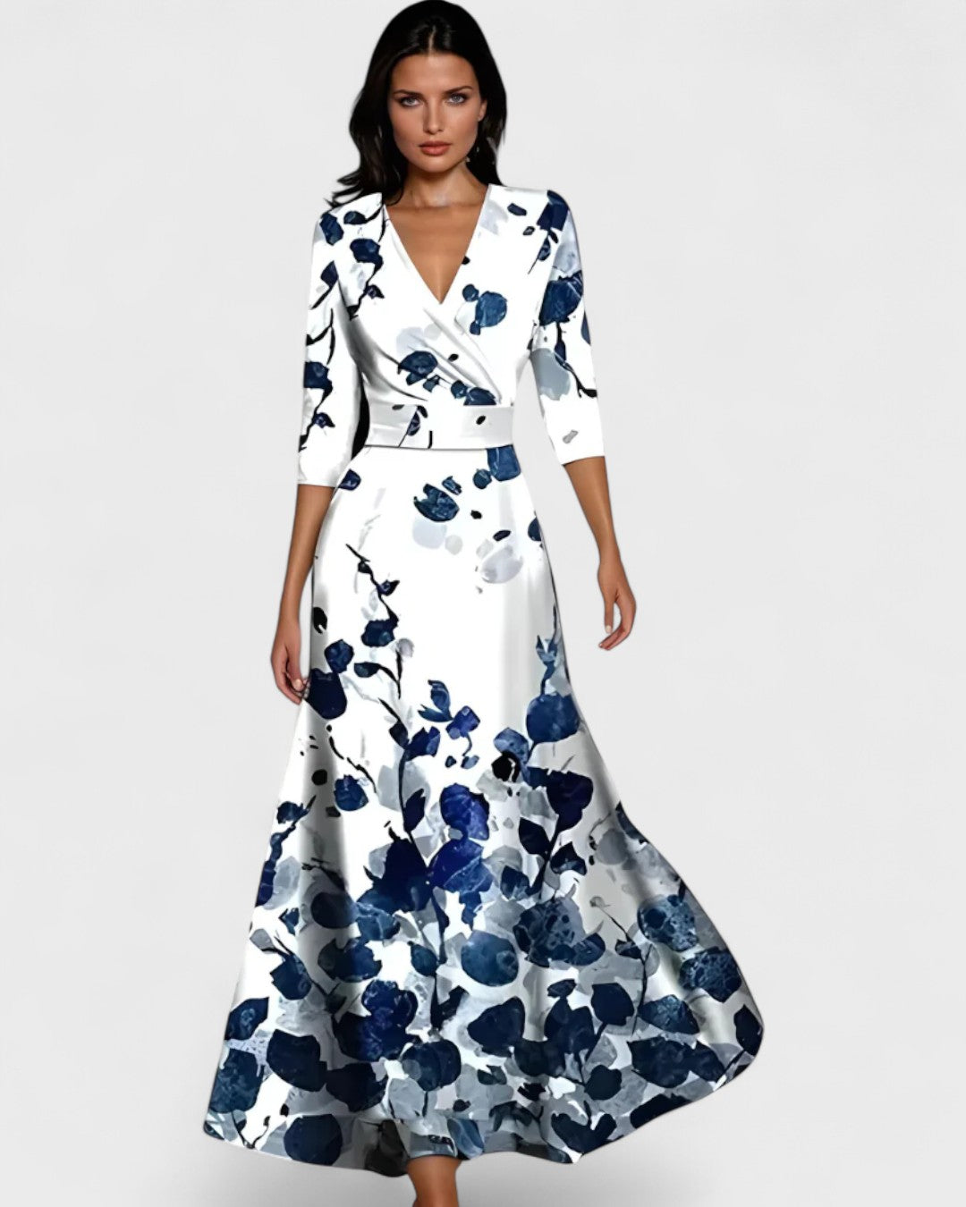 Spring Maxi Dress with Wrap Neckline