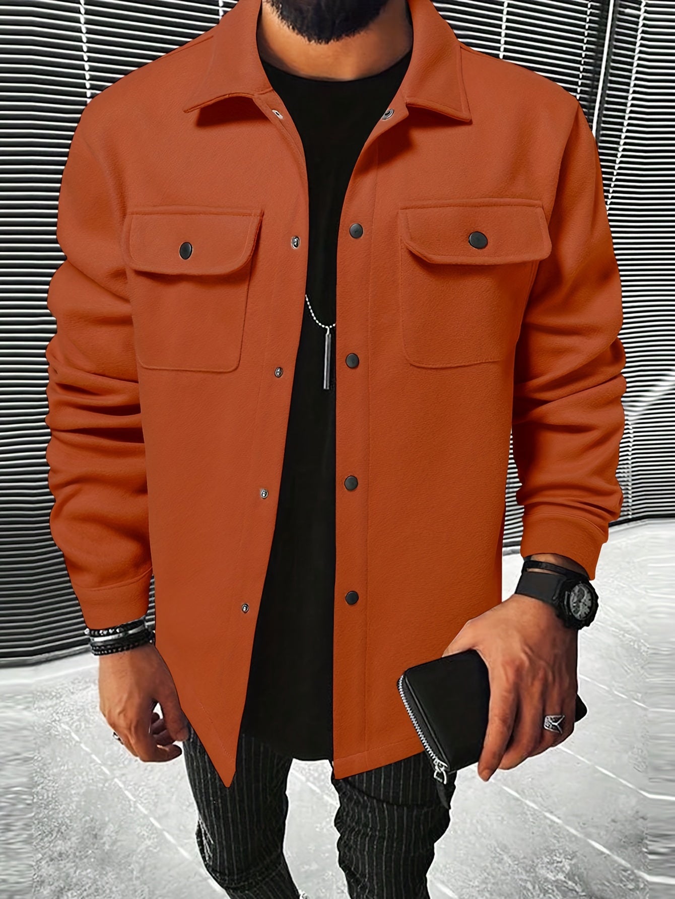 Men's Casual Flap Pocket Jacket