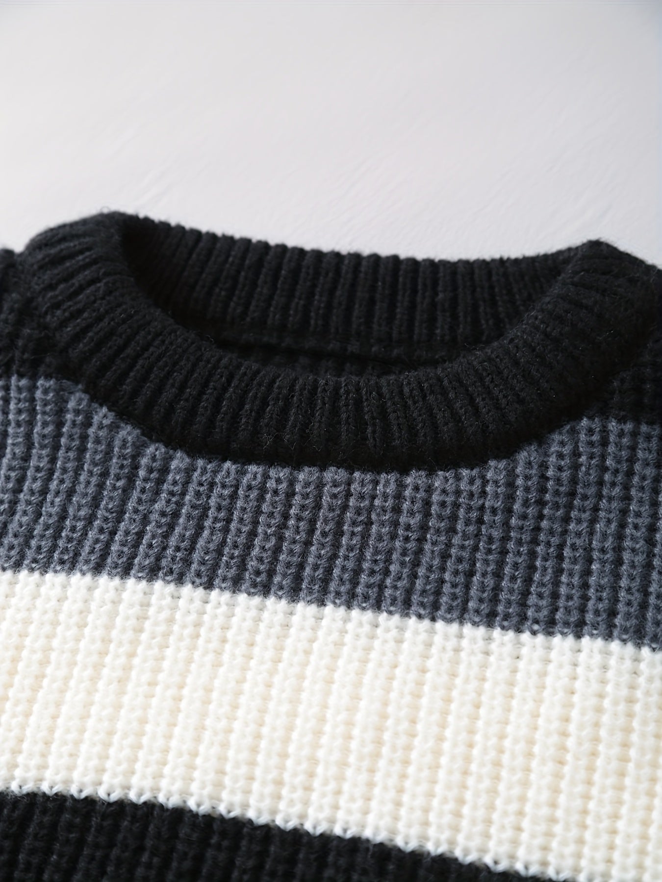 Elegant and Warm Striped Knit Sweater
