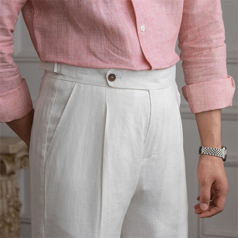 Classic Trousers With High Waist For Men
