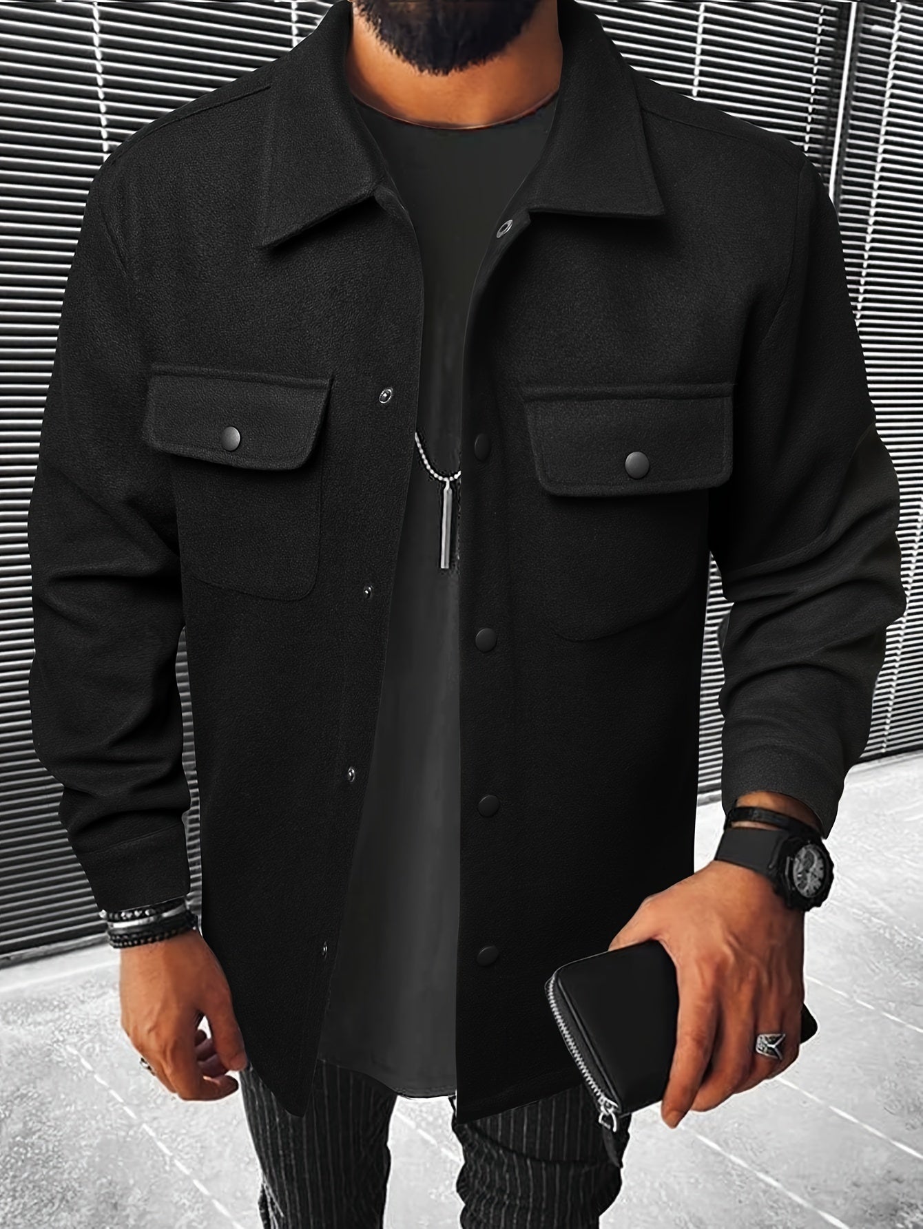 Men's Casual Flap Pocket Jacket
