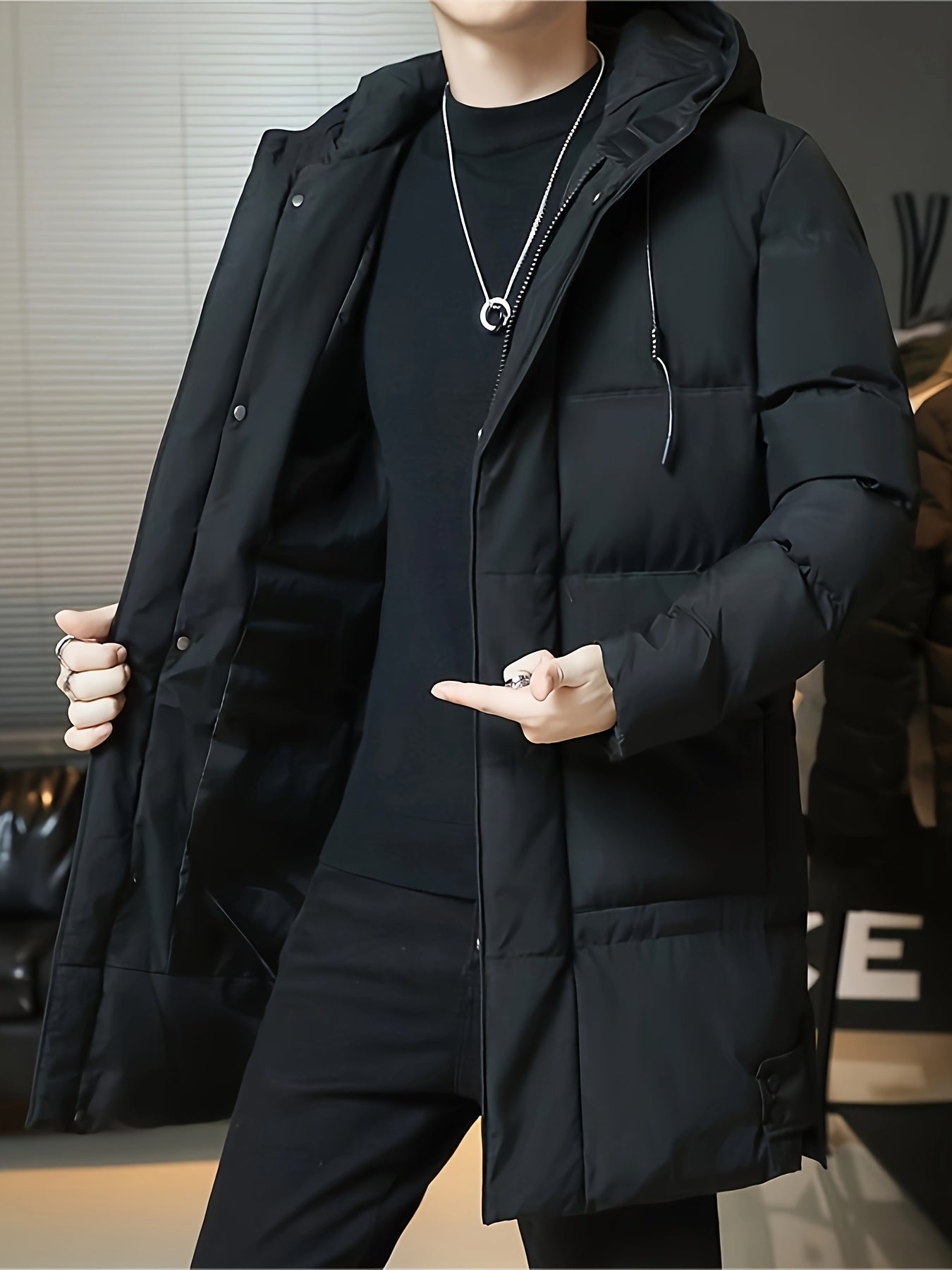 Men's Hooded Long Winter Coat