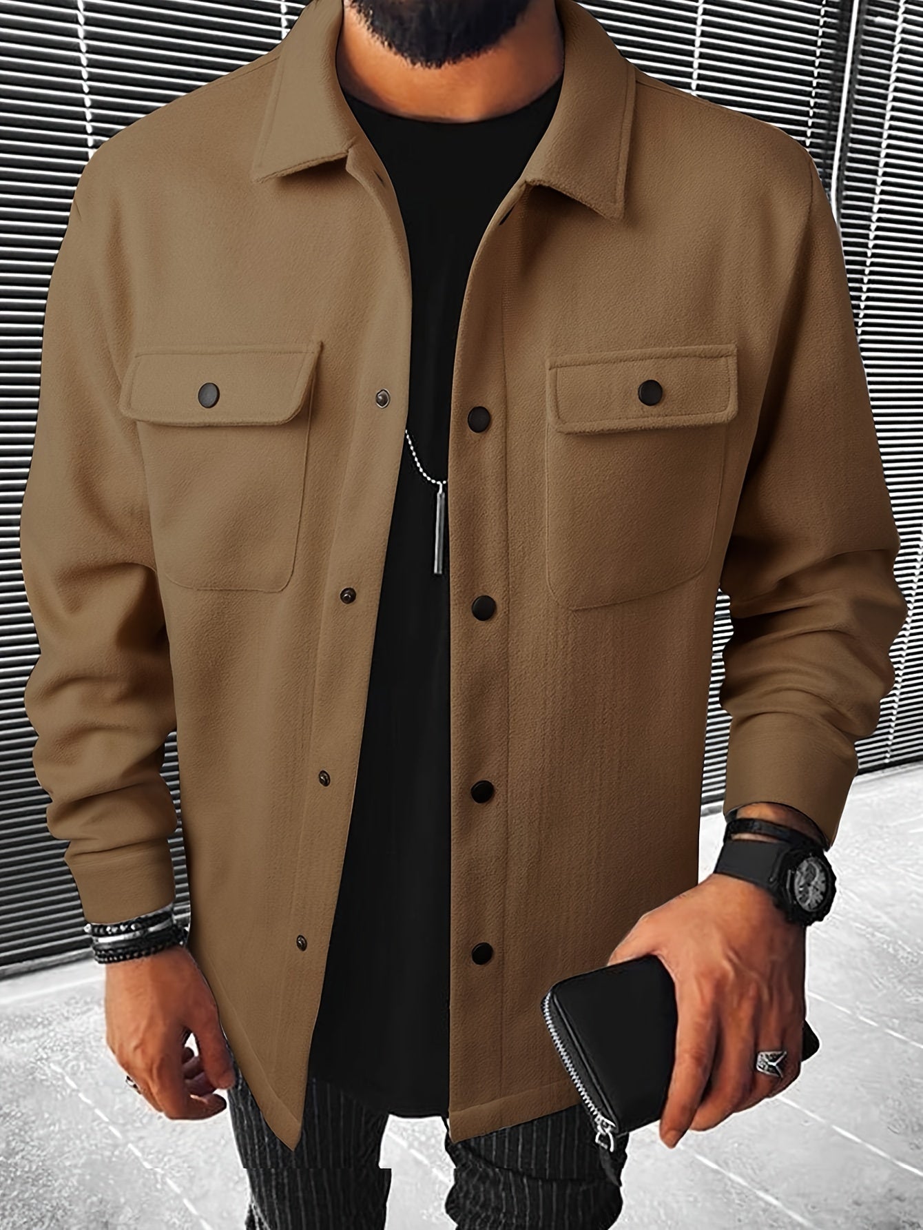 Men's Casual Flap Pocket Jacket