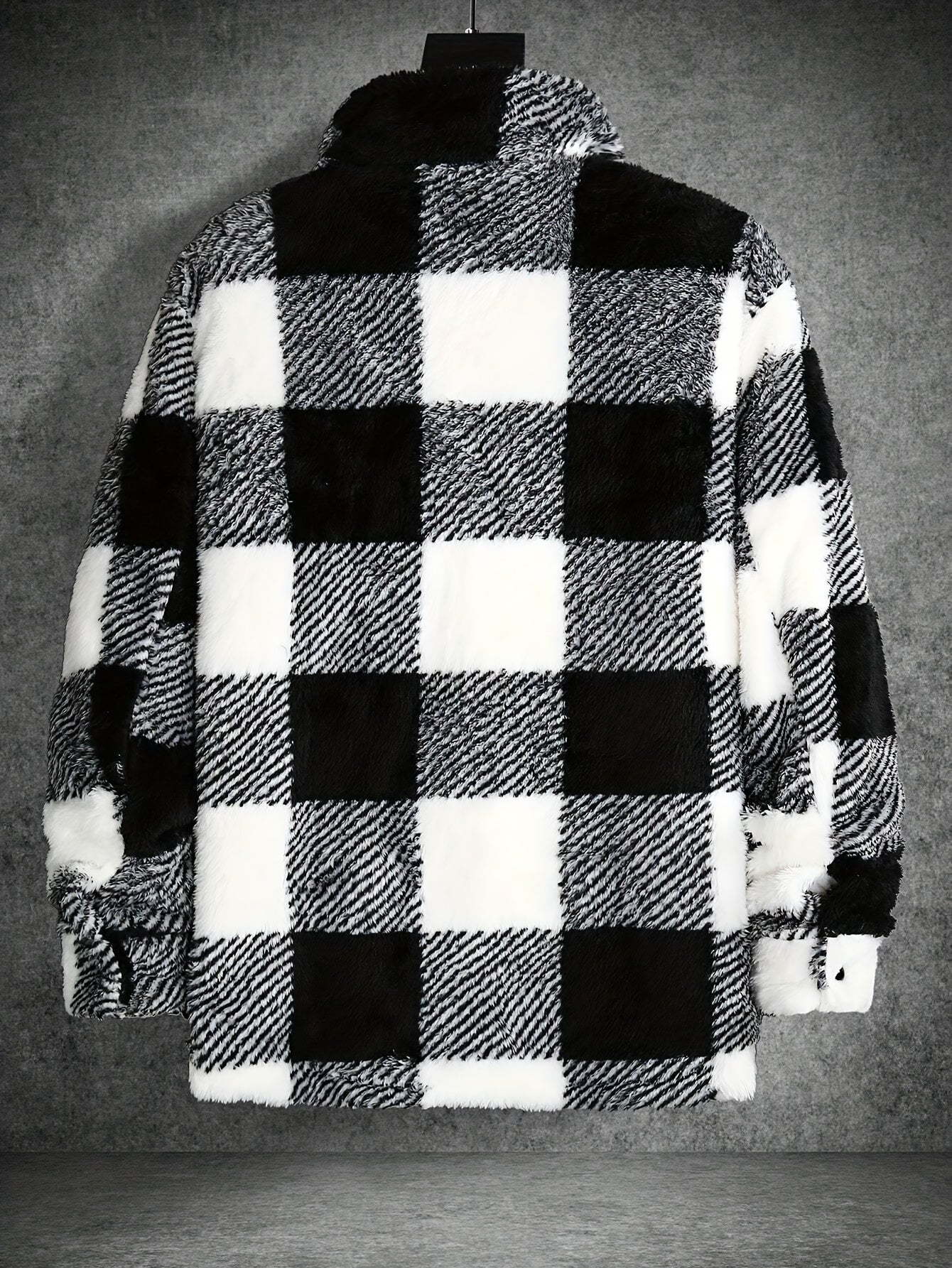 Checkered Fleece Jacket for Men