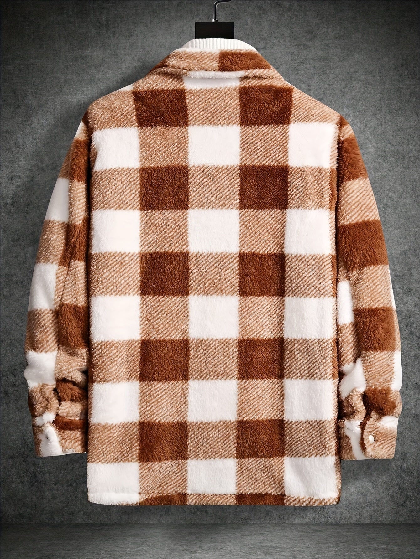 Checkered Fleece Jacket for Men