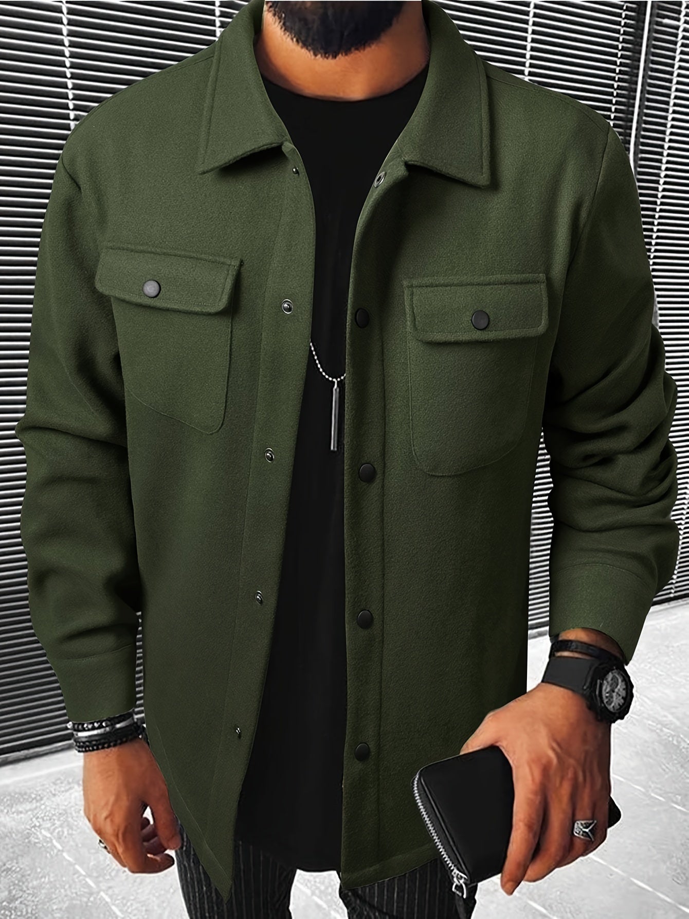 Men's Casual Flap Pocket Jacket