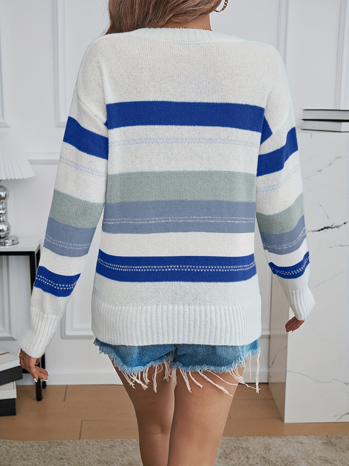 Color Block Pullover Sweater