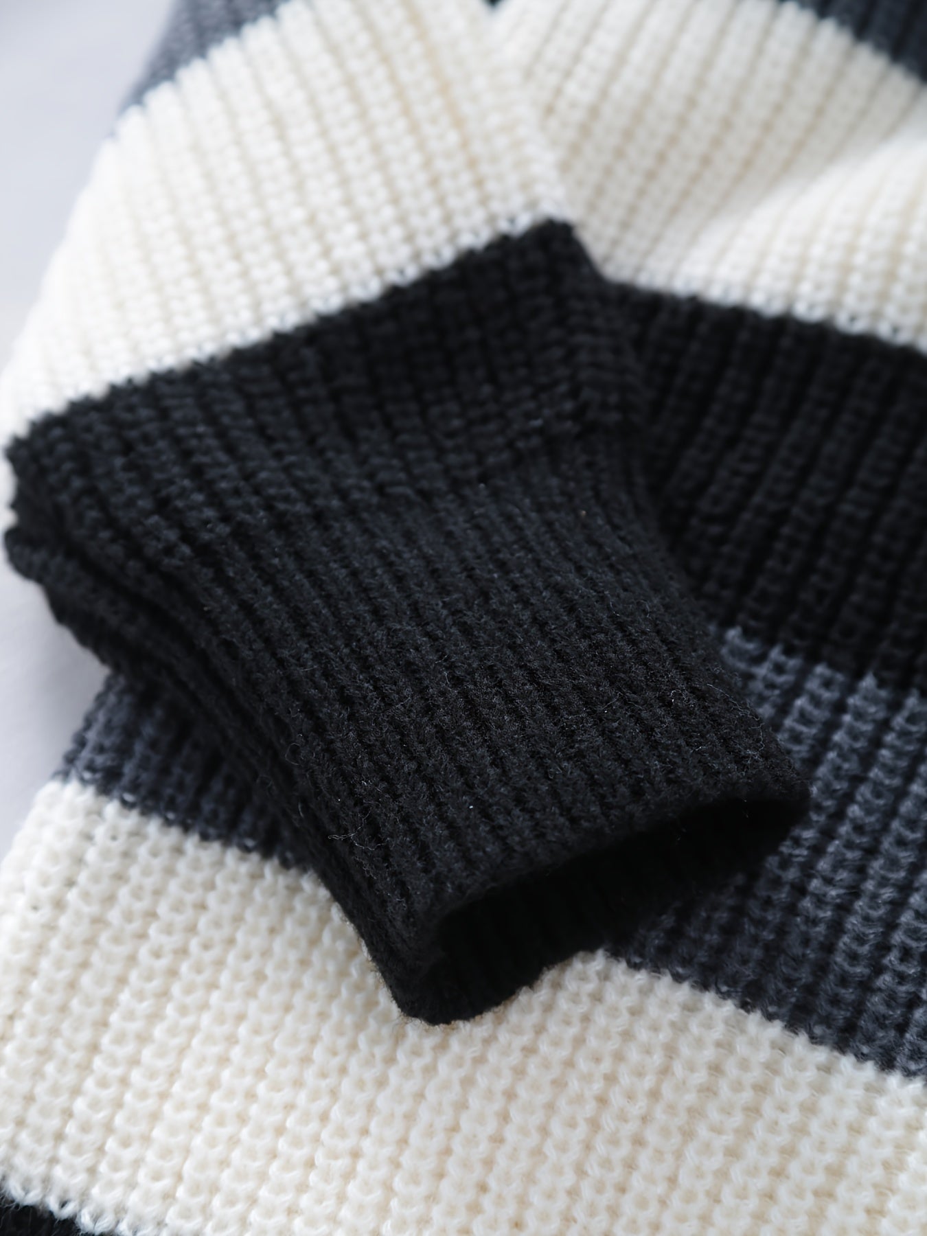 Elegant and Warm Striped Knit Sweater