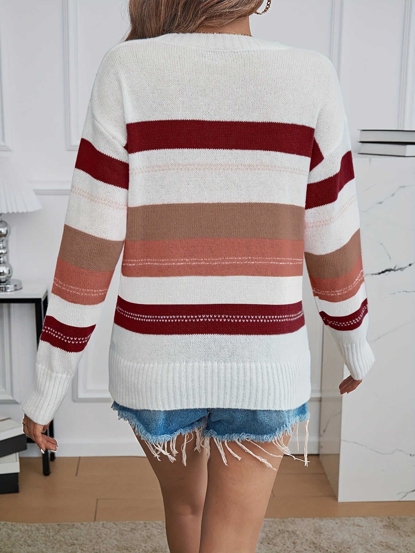Color Block Pullover Sweater