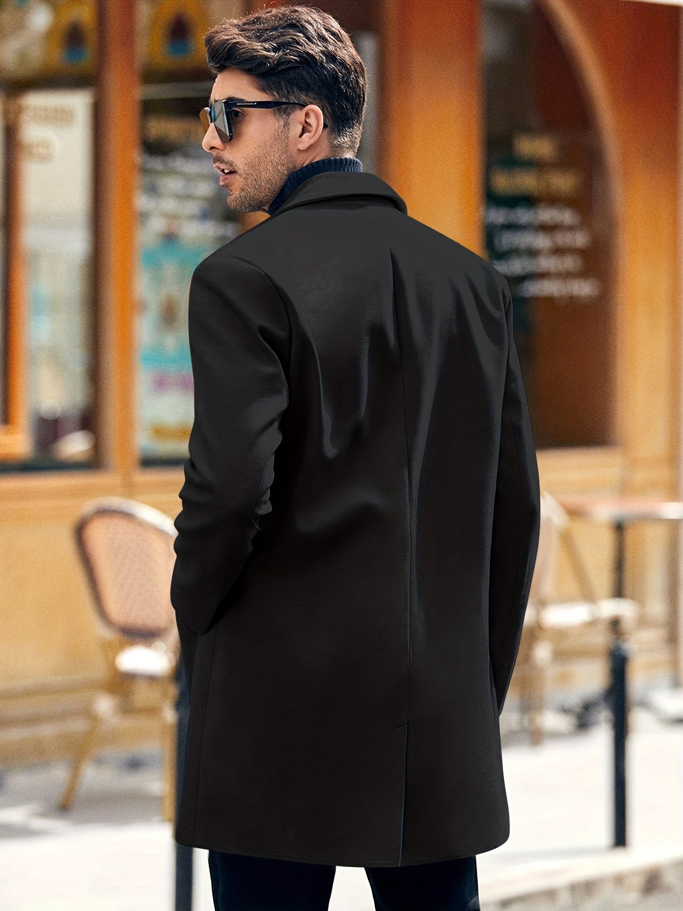 Retro Trench Coat with Single Button Closure