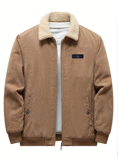 Fleece-Lined Retro Jacket for Men