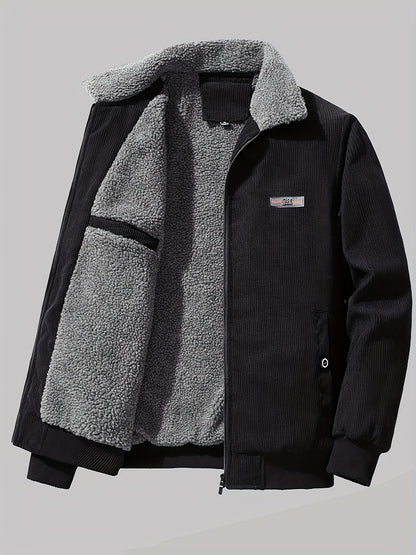 Fleece-Lined Retro Jacket for Men