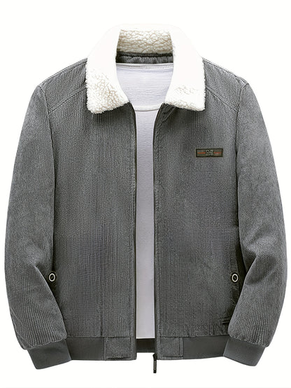 Fleece-Lined Retro Jacket for Men