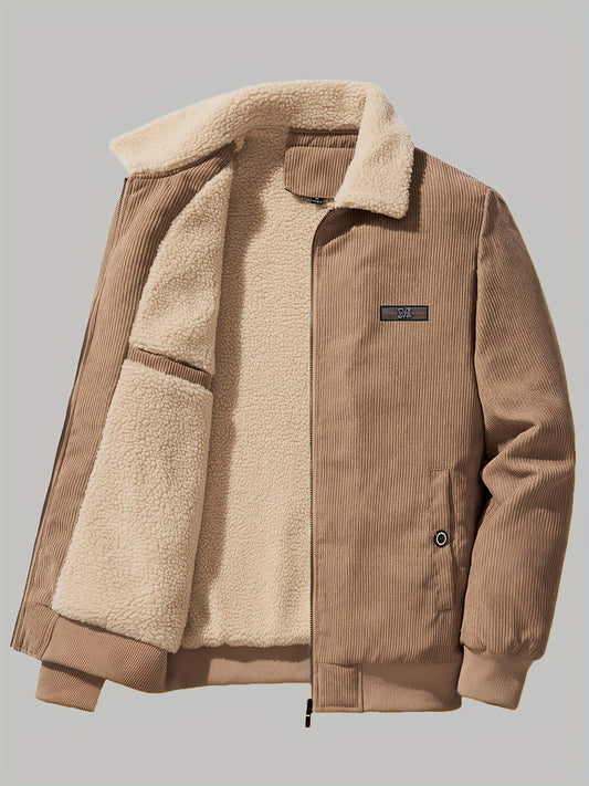 Fleece-Lined Retro Jacket for Men
