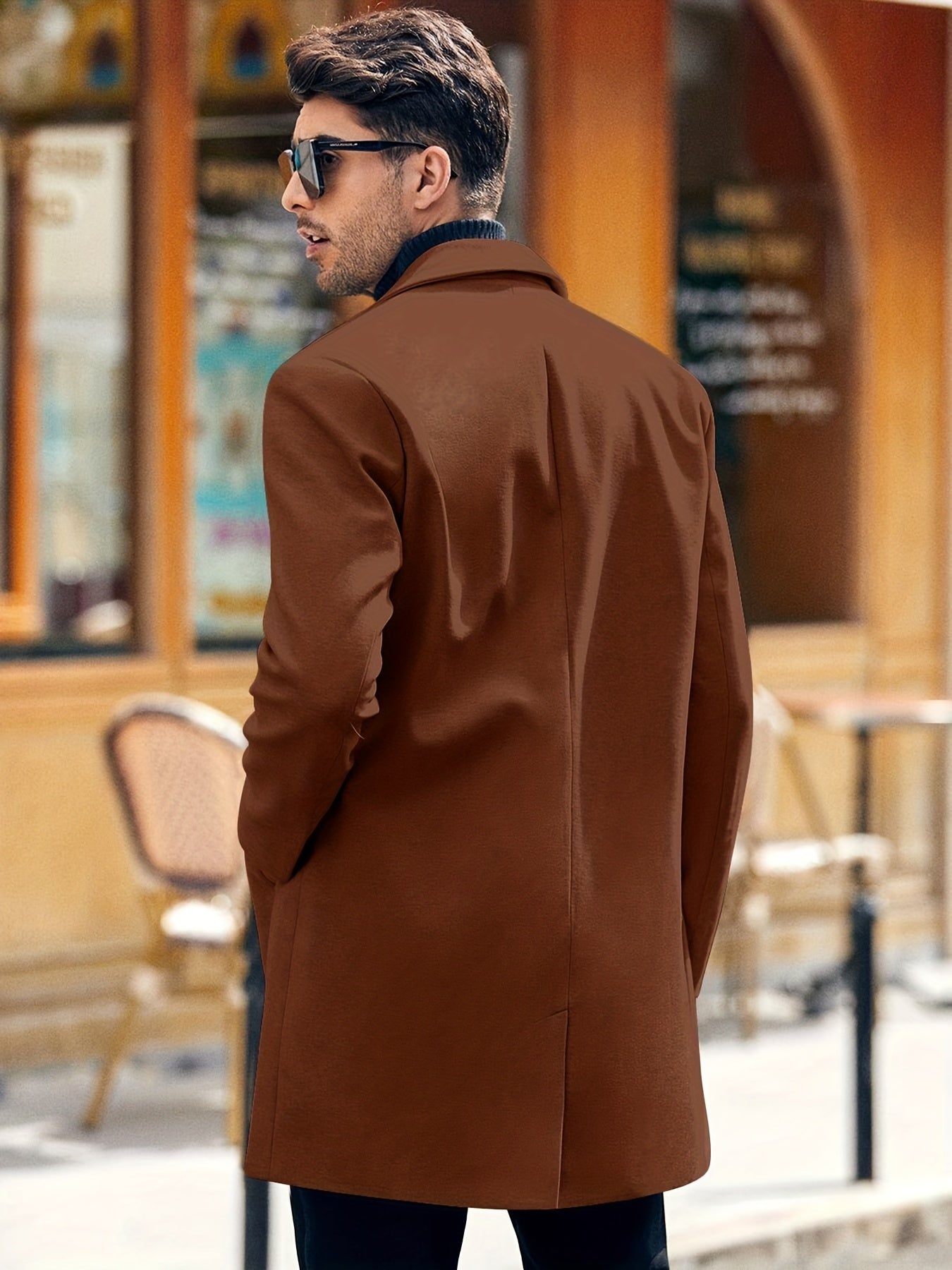 Retro Trench Coat with Single Button Closure