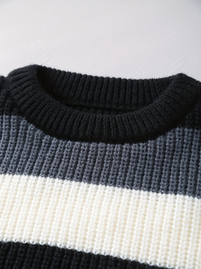 Elegant and Warm Striped Knit Sweater