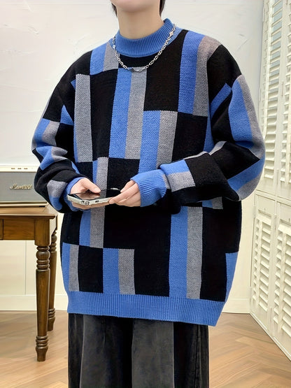 Geometric Graphic Print Knit Sweater For Men
