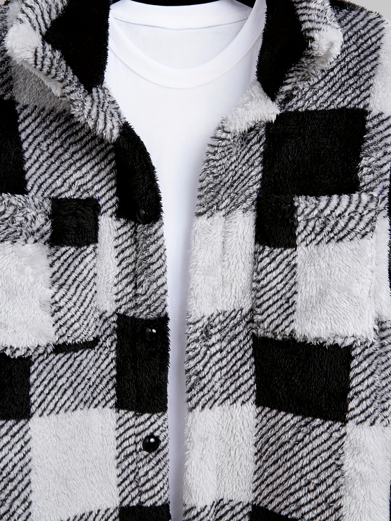 Checkered Fleece Jacket for Men