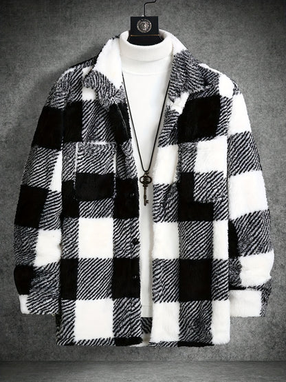 Checkered Fleece Jacket for Men
