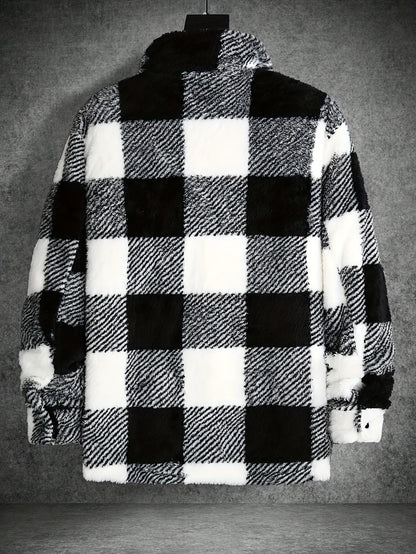Checkered Fleece Jacket for Men