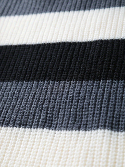 Elegant and Warm Striped Knit Sweater