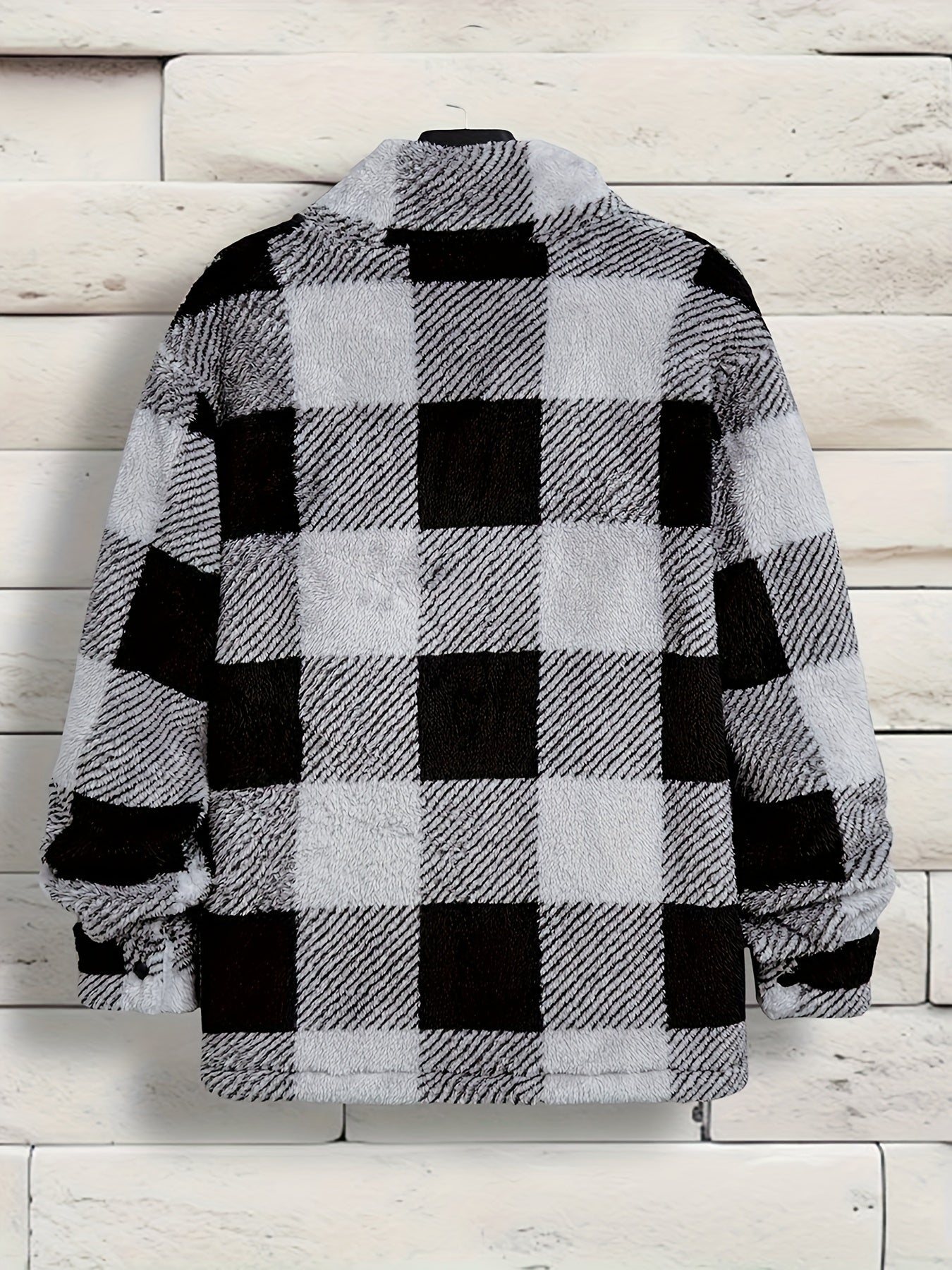 Checkered Fleece Jacket for Men