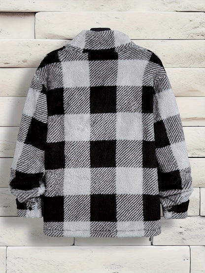 Checkered Fleece Jacket for Men