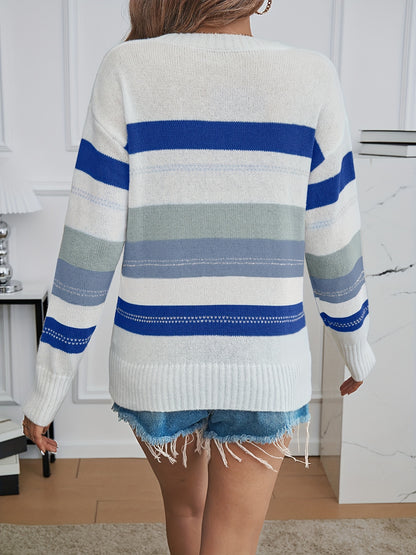 Color Block Pullover Sweater